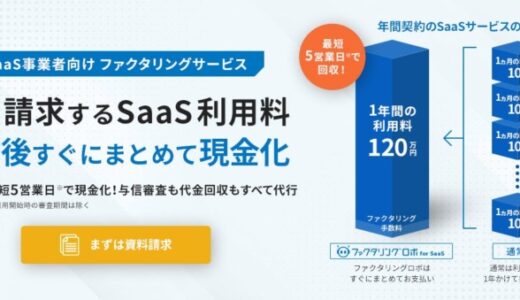 毎月請求するサービス利用料を最大1年間分まとめて現金化できる「ファクタリングロボ for SaaS」を提供開始