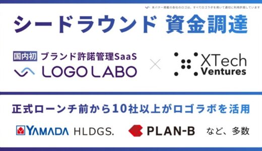 ロゴラボ、シードラウンドで6000万円の資金調達を実施 〜日本初※1ブランド許諾管理SaaS「ロゴラボ」第一弾を正式リリース（特許出願済）、既に大企業を中心に10社以上が活用中〜