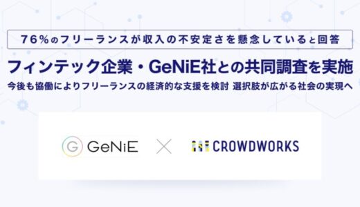 76%のフリーランスが収入の不安定さを懸念していると回答 フィンテック企業・GeNiE社との共同調査を実施