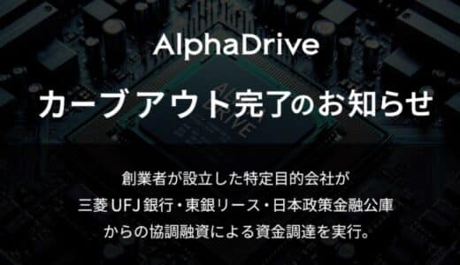 AlphaDrive、ユーザベースからのカーブアウトを完了