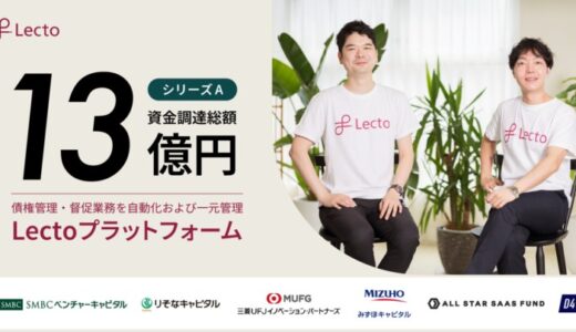 Lecto（レクト）、SMBCベンチャーキャピタルをはじめとしたメガバンク系VC4社などから資金調達を実施、累計調達額は13億円超に