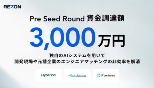 AIマッチングテクノロジーを活用したSES企業、株式会社RezonがHyperionをリード投資家とする3,000万円の資金調達を実施