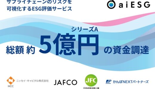 aiESG シリーズAで総額約5億円の資金調達を実施