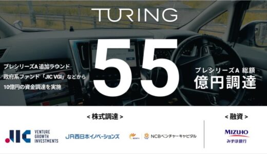 チューリング、政府系ファンド「JIC VGI」などから10億円の資金調達を実施