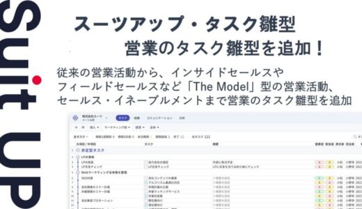 経営支援クラウド「Suit UP」、営業のタスク雛型の追加のお知らせ