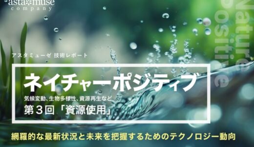 「ネイチャーポジティブ（気候変動、生物多様性、資源再生など）」の網羅的な最新状況と未来を把握するためのテクノロジー動向：第3回 資源使用