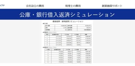 公庫や銀行借入の返済に対応した金利計算シミュレーションを公開