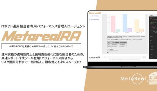 【メタリアル・グループ】 ロボアド運用担当者専用 パフォーマンス管理AIエージェント 「Metareal ロボアドバイザー（Metareal RA）」5/9提供開始