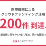 READYFORにて、医療機関によるクラウドファンディング公開件数が200件に到達