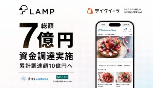テイクアウト向けSaaS［テイクイーツ］を提供のランプ、シリーズAラウンドにて総額7億円の資金調達を実施