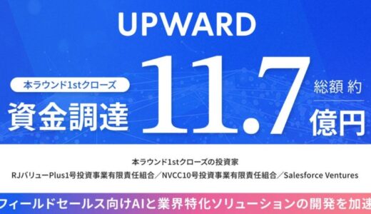 フィールドセールス（外回り営業）向けSaaSのUPWARDが約11.7億円の資金調達を新たに実施