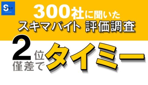 タイミーは僅差で２位 スキマバイト利用300社の評価調査