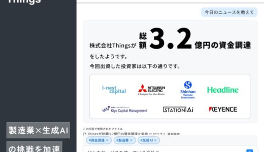 Thingsが総額3.2億円の資金調達を実施