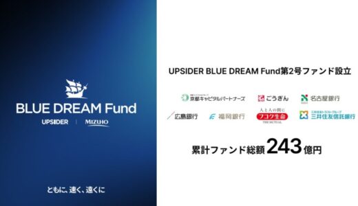 UPSIDER、ベンチャーデットファンド「UPSIDER BLUE DREAM Growth Fund 2号」を設立