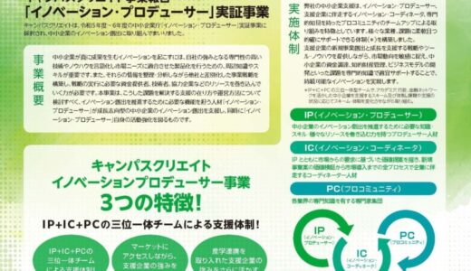 キャンパスクリエイト事業報告 中小企業庁「イノベーション・プロデューサー」実証事業