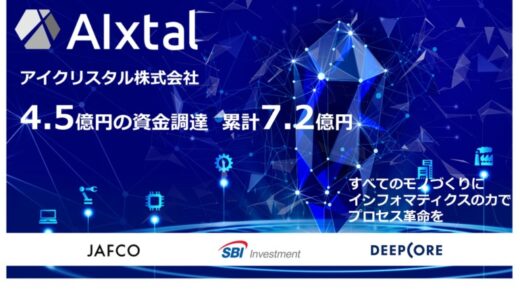 製造業向けプロセスインフォマティクス事業を展開する名古屋大学発スタートアップのアイクリスタルが総額4.5億円を調達